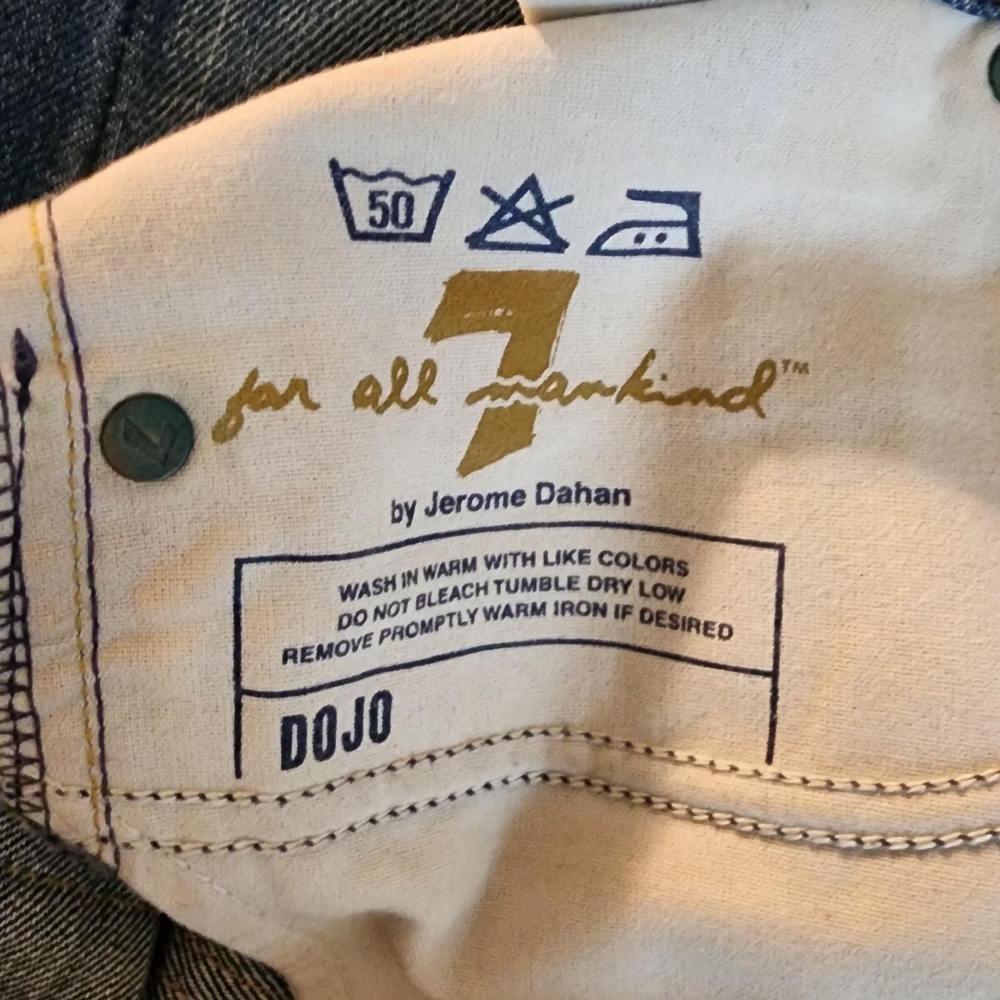 7 For All Mankind Dark Blue Flare Jeans - Picture 6 of 8